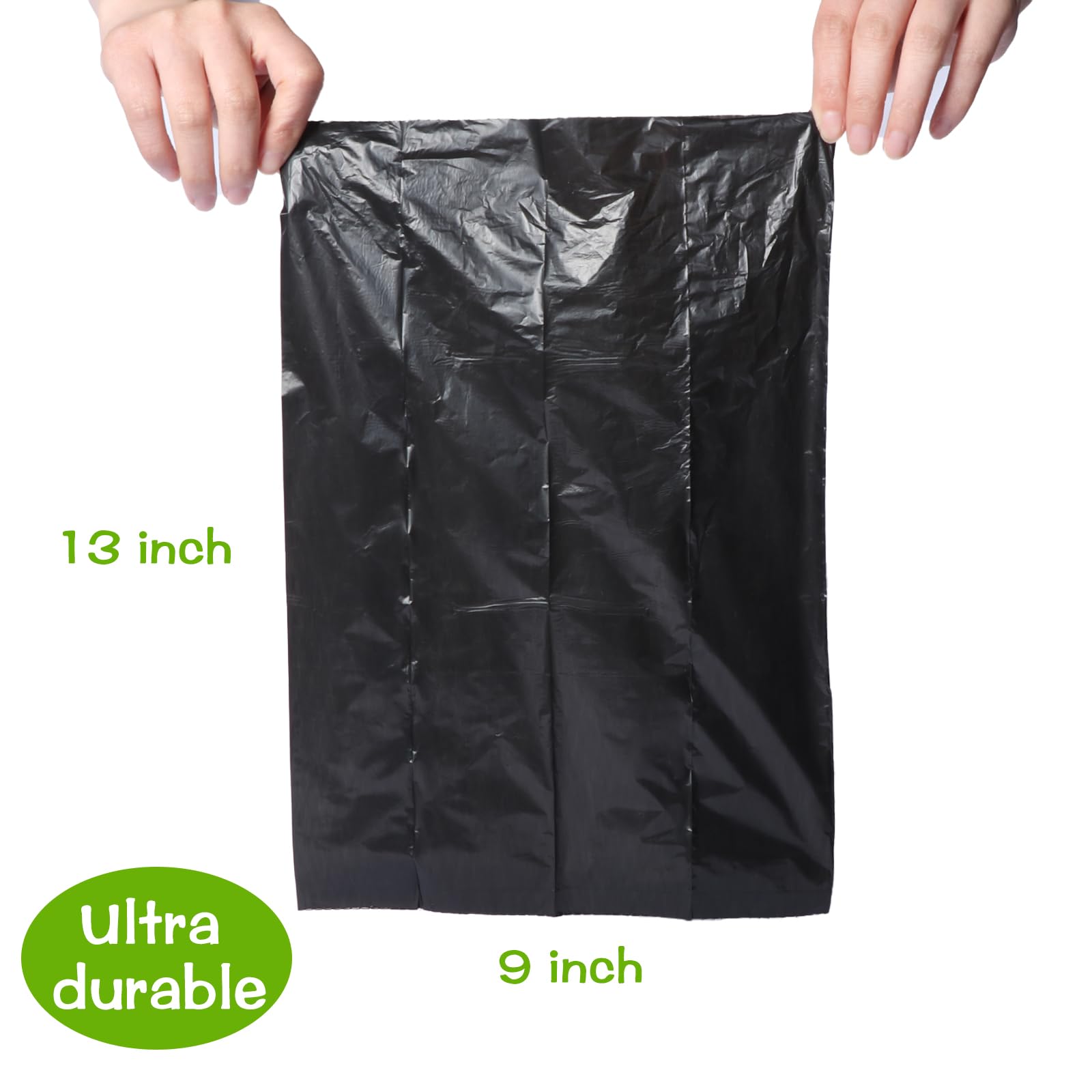 DREAM&GLAMOUR 9x13 inch bags displayed for all dog sizes and daily cleanup.