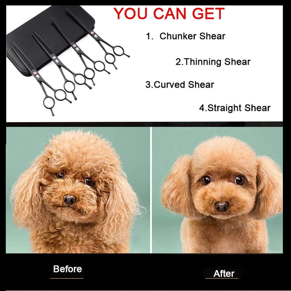 Dream Reach 7in curved grooming scissors for smooth pet contouring