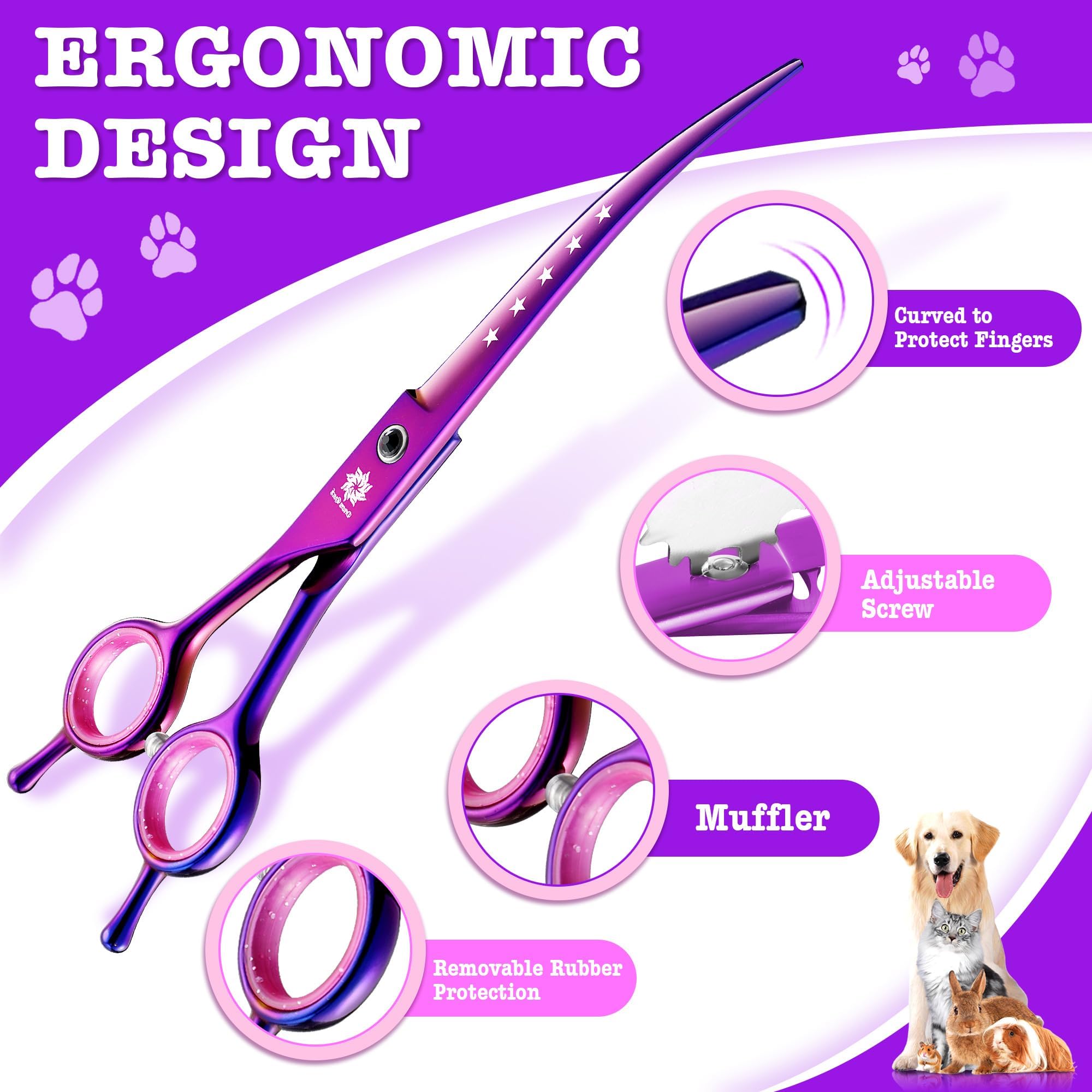 Dream Reach straight dog grooming scissors image for clean, stable trims.