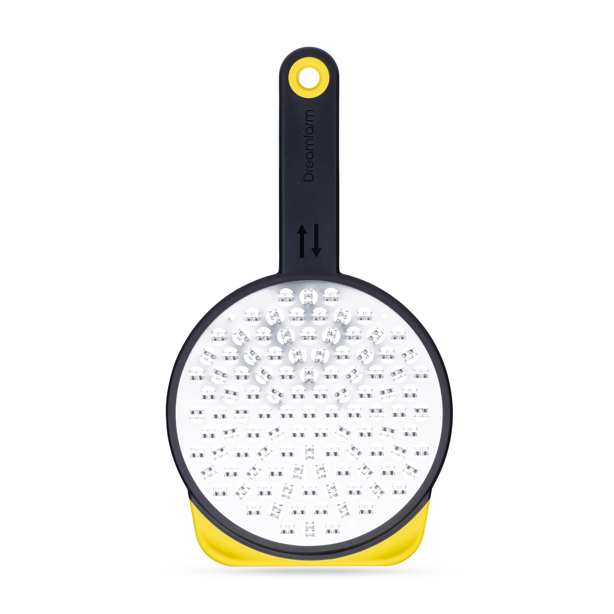 Dreamfarm Ograte bottom-side blades in motion for fast, even grating