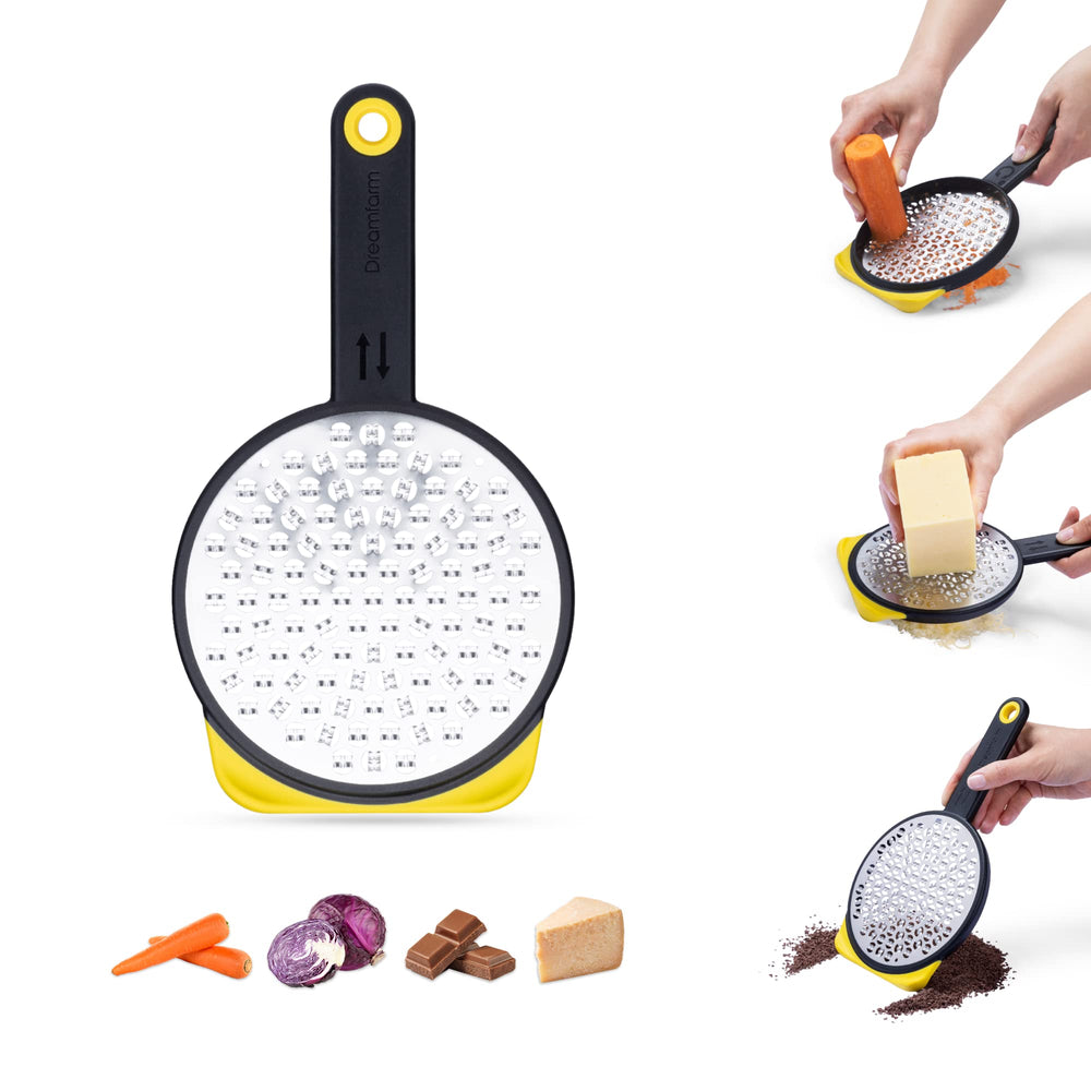 Dreamfarm Ograte wide plane handles large foods like cheese with ease