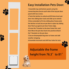 Dreampedal cat-dog door insert locking-panel in use demonstrating added security