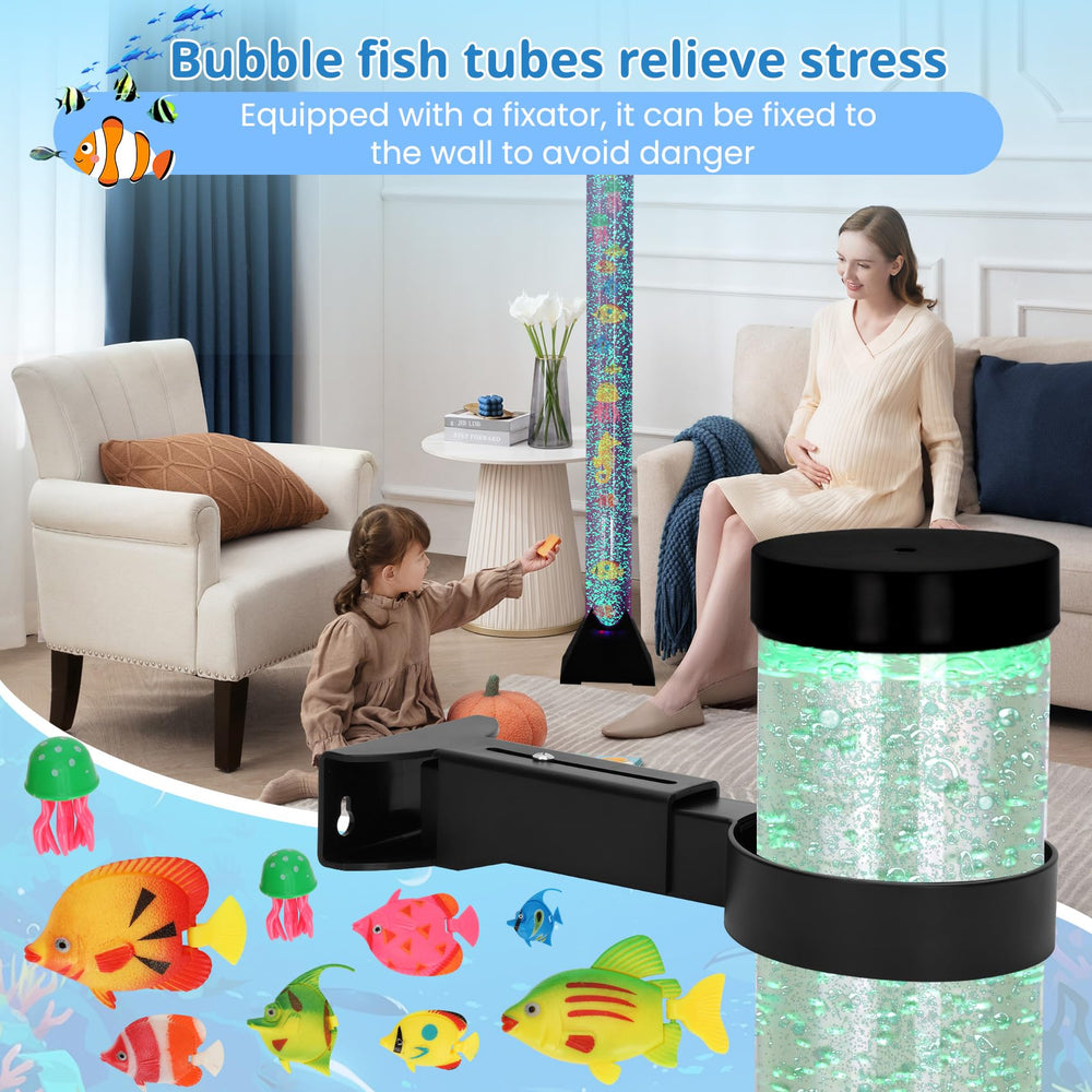 Dreamtrue wall-fixers securing the bubble tube lamp for safe placement and stability.