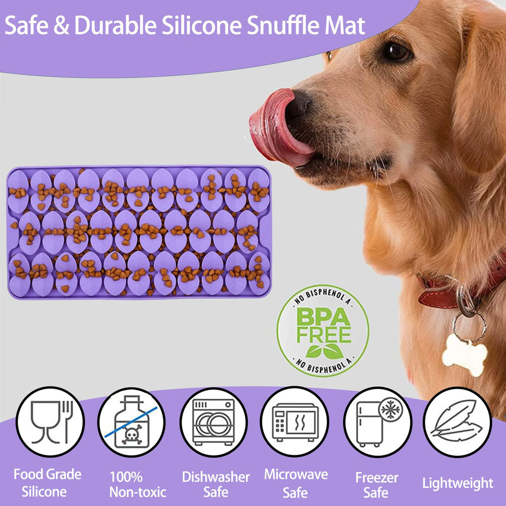 Drescu snuffle mat with 134 suction cups stays in place during feeding.