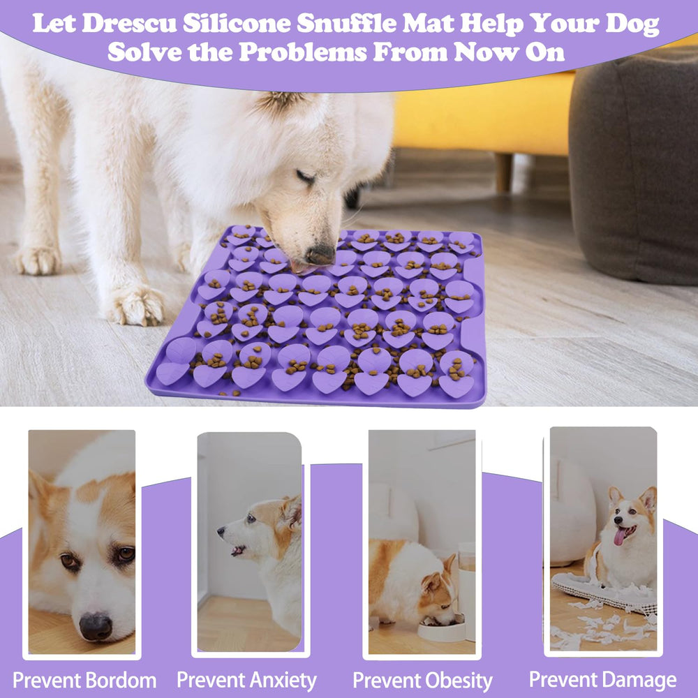 Drescu snuffle mat leaf design aids smell training and slow feeding for large breeds