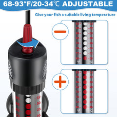 Dreyoo heater suction cups secure placement inside the tank