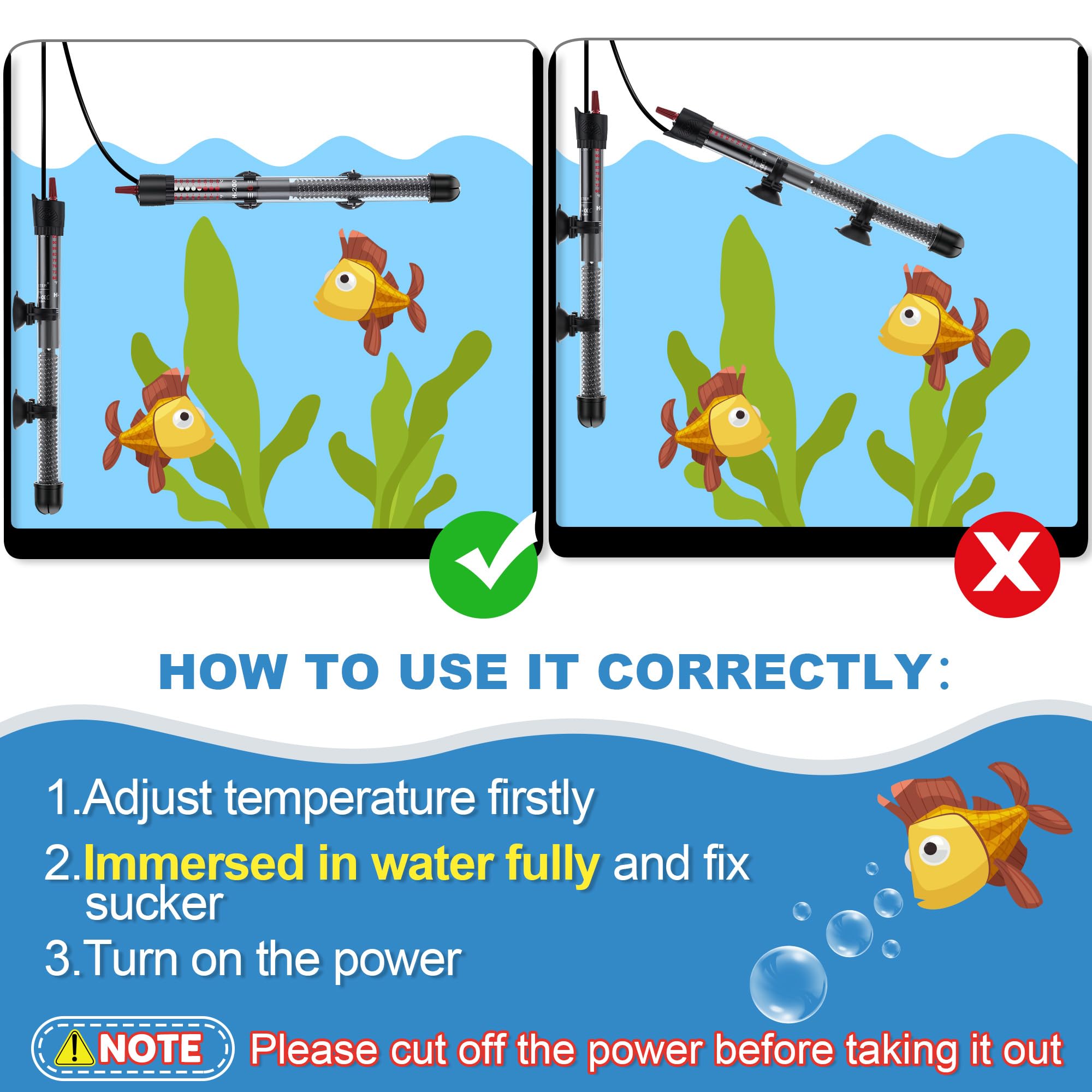 Dreyoo in-tank installation shows easy setup for both freshwater and saltwater