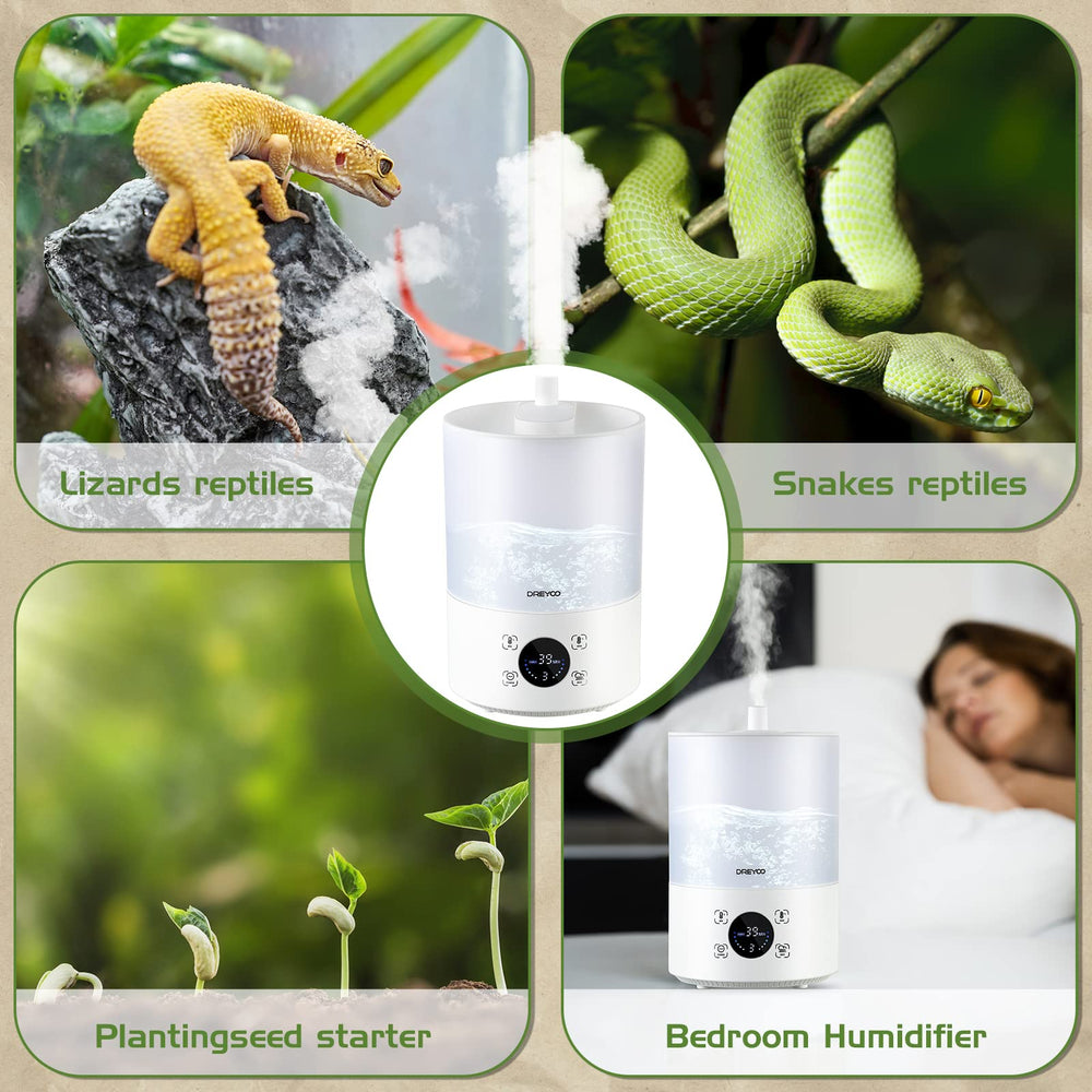 Dreyoo Multifunction Humidifier suits reptiles, plants, and greenhouse needs.