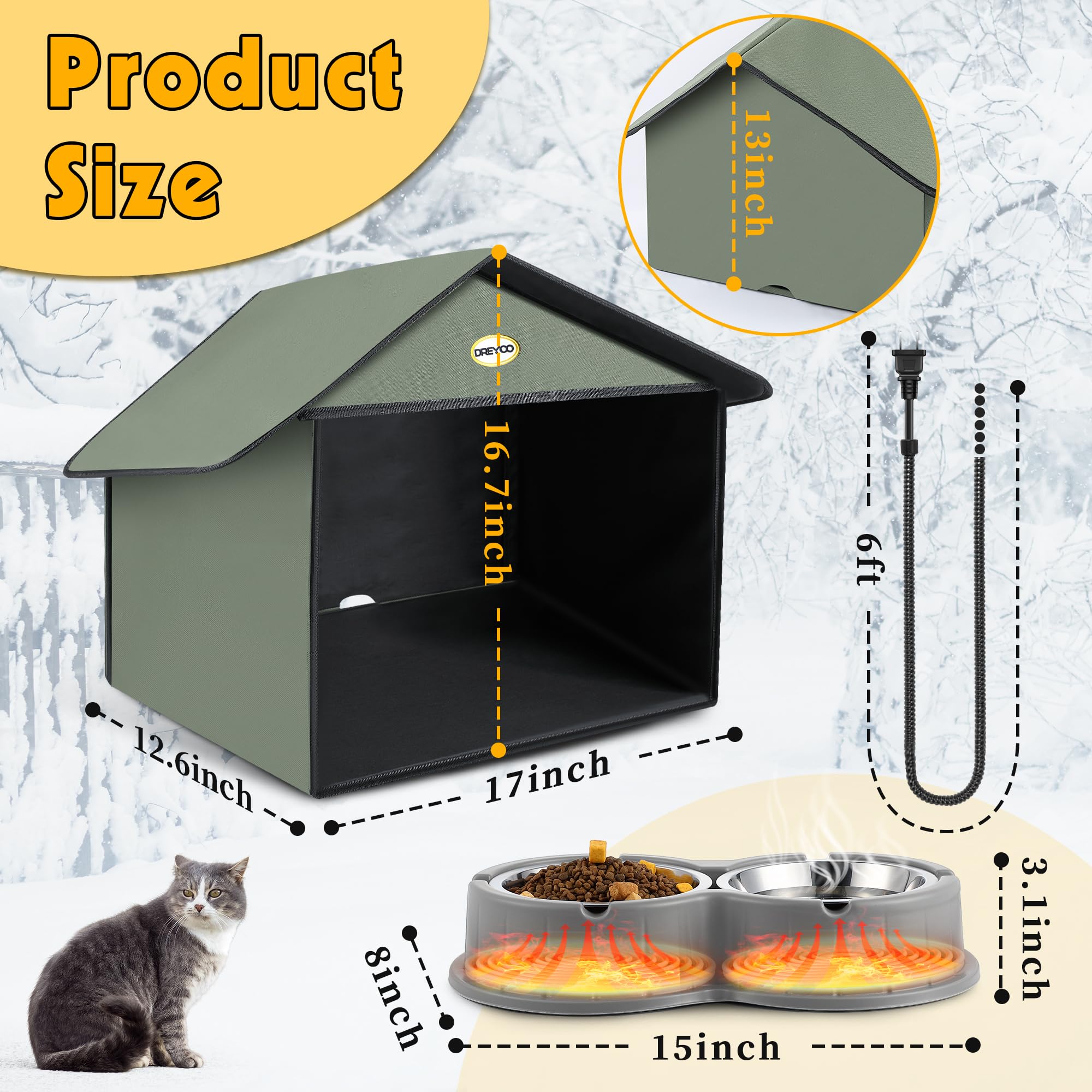 Dreyoo weatherproof shelter uses Oxford fabric to resist rain and debris.