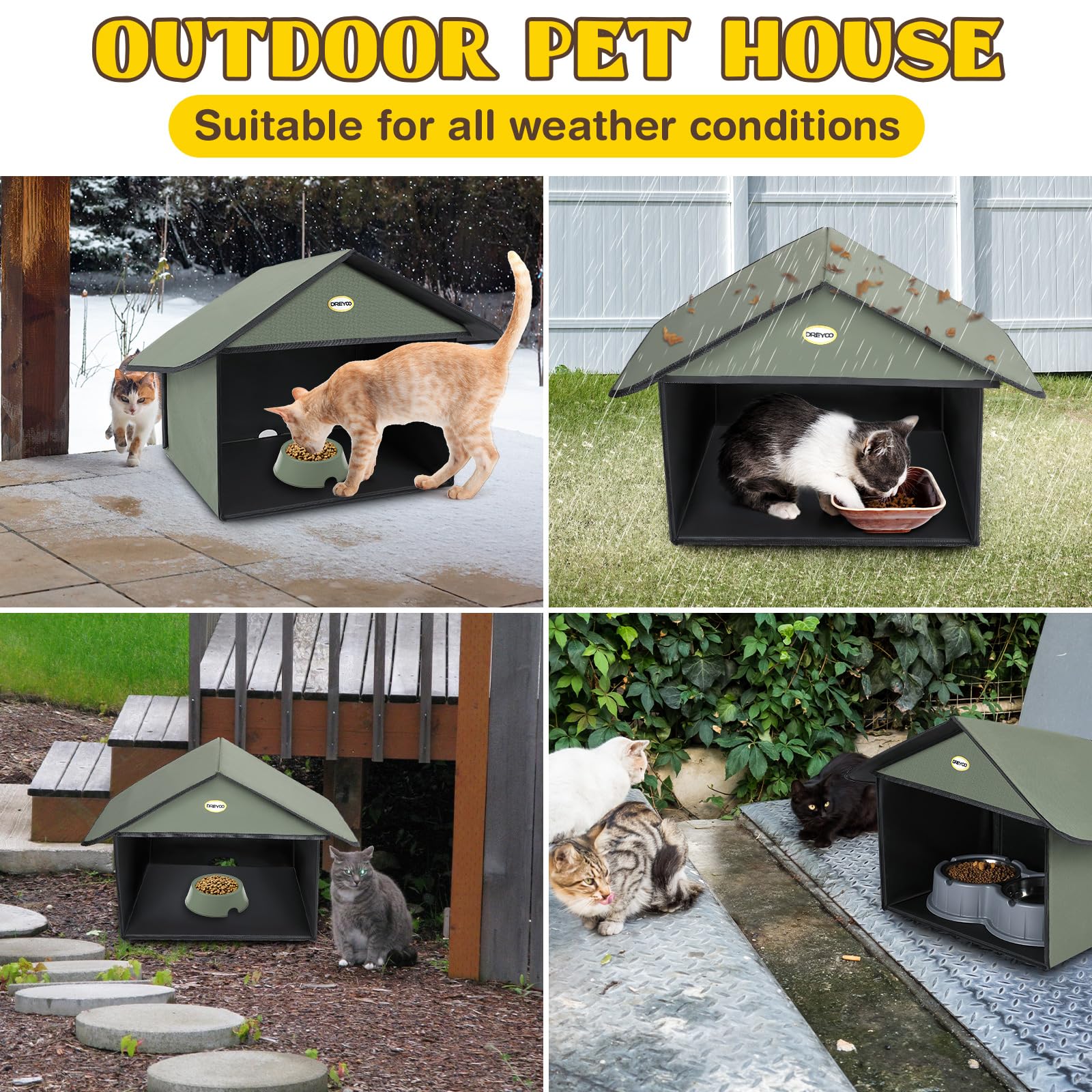 Dreyoo portable cat dining station fits small yards and balconies