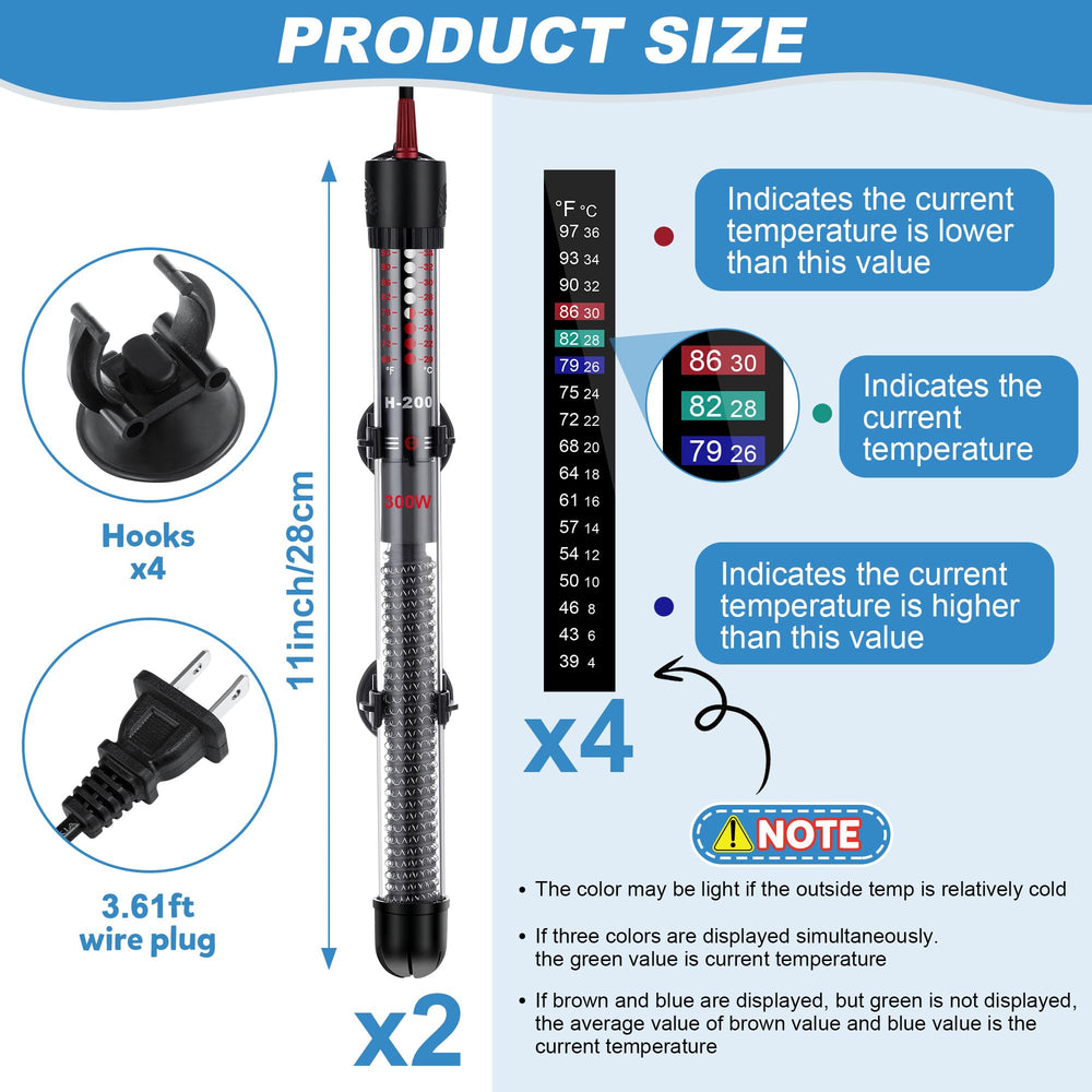 Dreyoo quartz-glass aquarium heater with durable, crack-resistant design