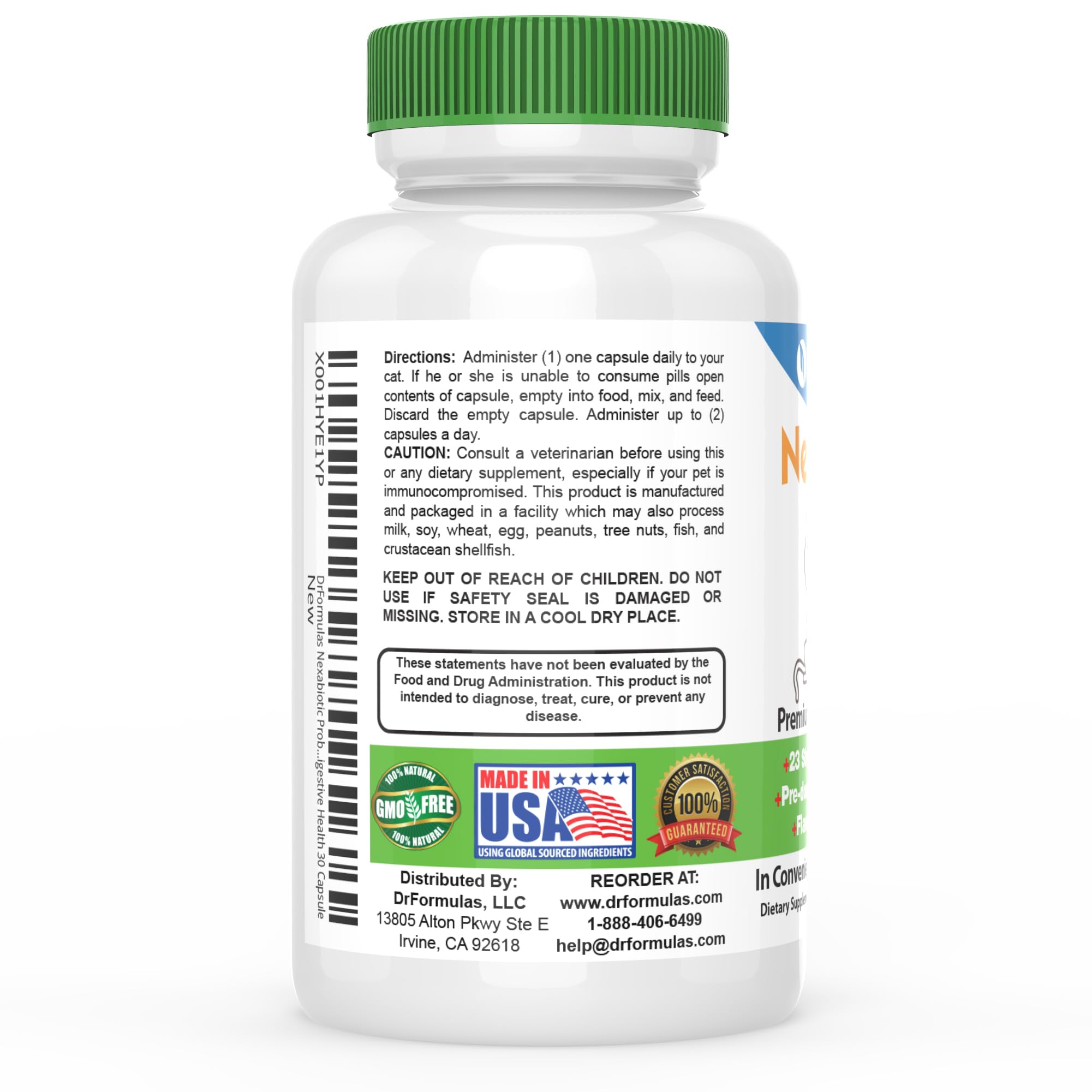DrFormulas Nexabiotic powder mixing with cat kibble for digestive wellness