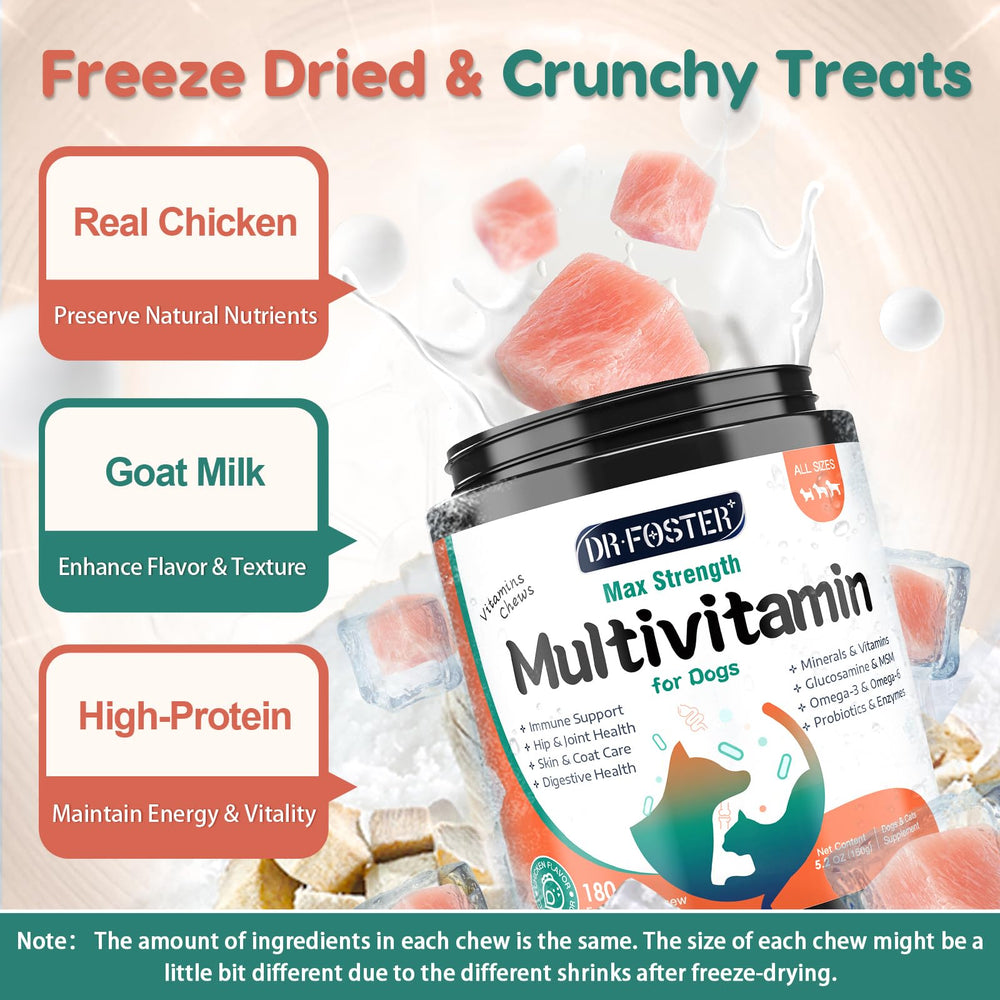 DRFOSTER dog multivitamin bites goat milk palatability improves intake