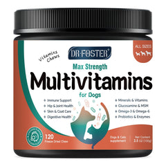 DRFOSTER dog multivitamin chicken chews pack supports joint and immune health