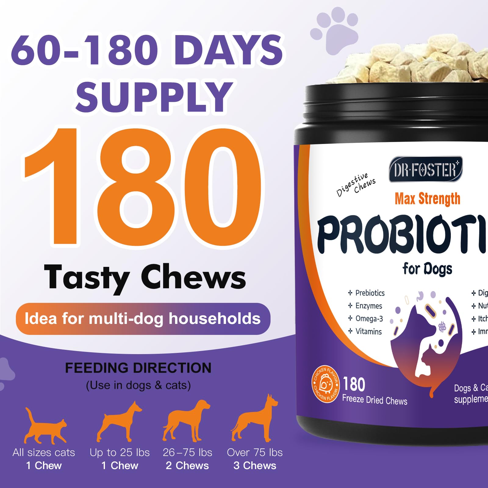 DRFOSTER Probiotics for Dogs antioxidants helping immune support