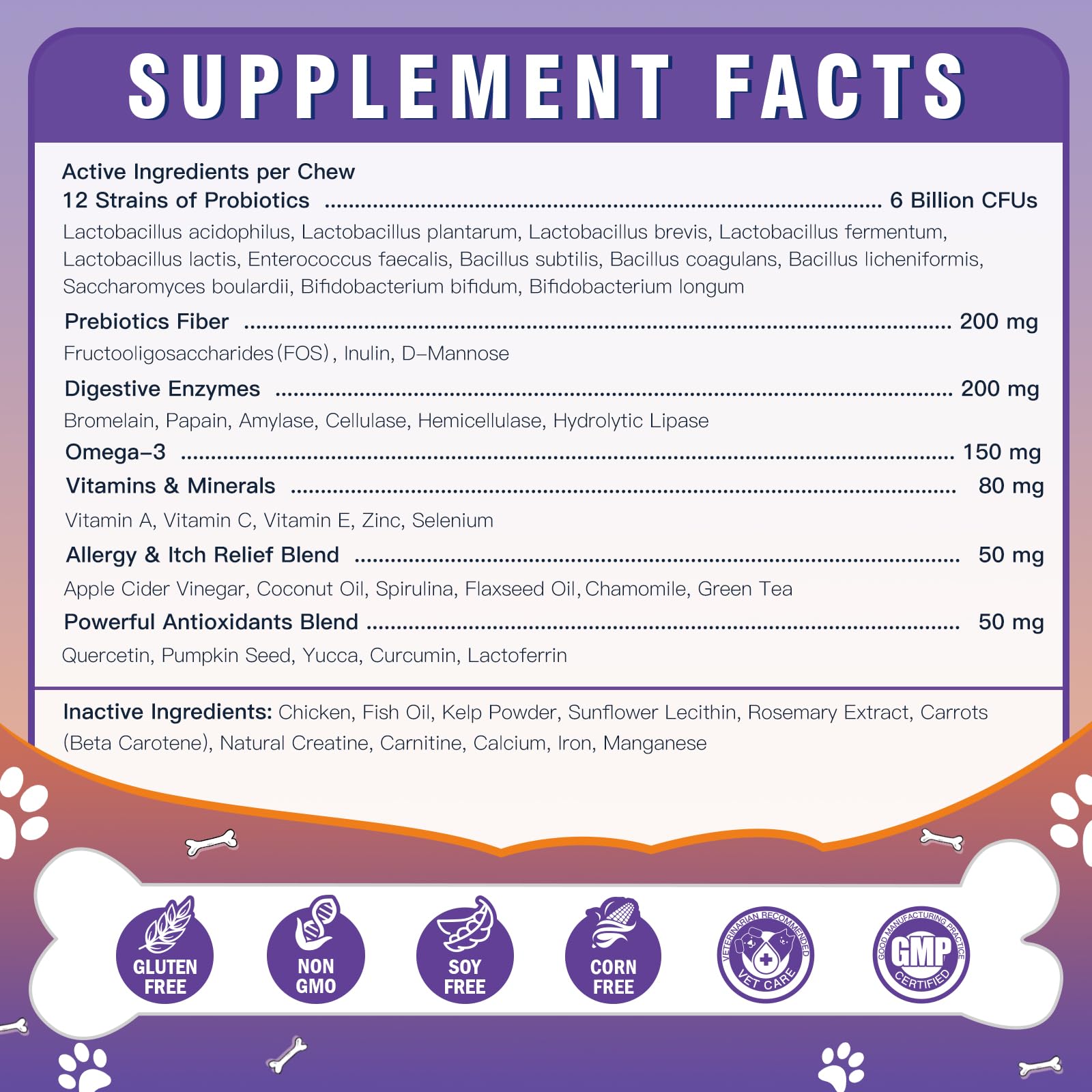 DRFOSTER Probiotics for Dogs zinc and selenium for immune support