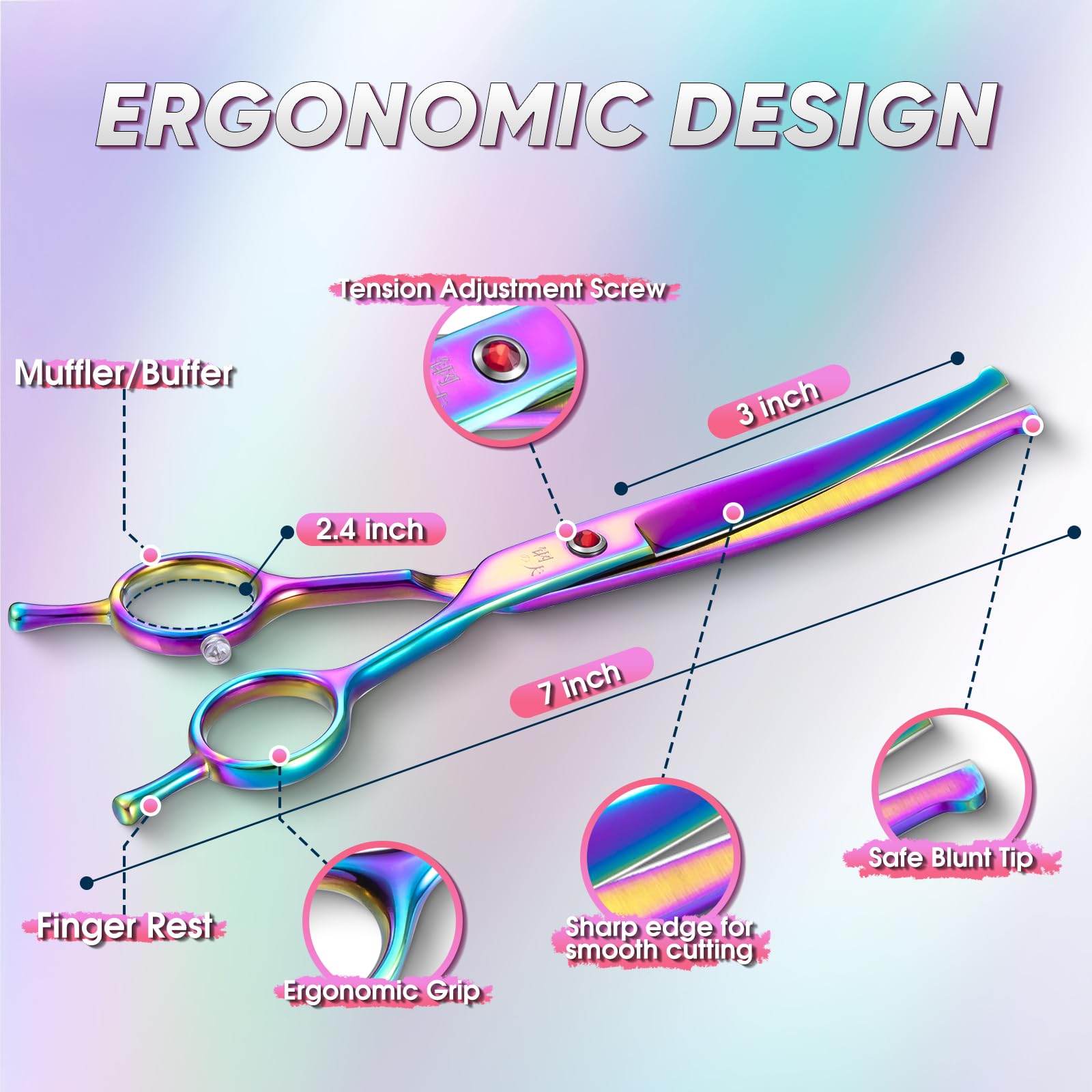 DRGSKL rainbow-design-handle adds style without sacrificing comfort for long sessions.