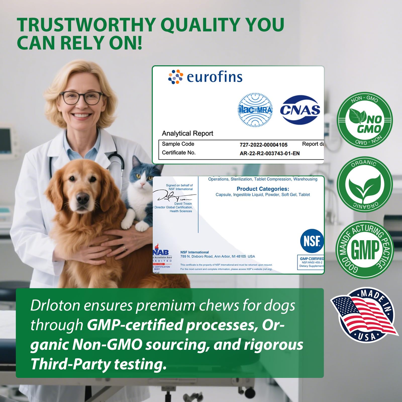 Drloton dog allergy chews textured chews suitable for chewing