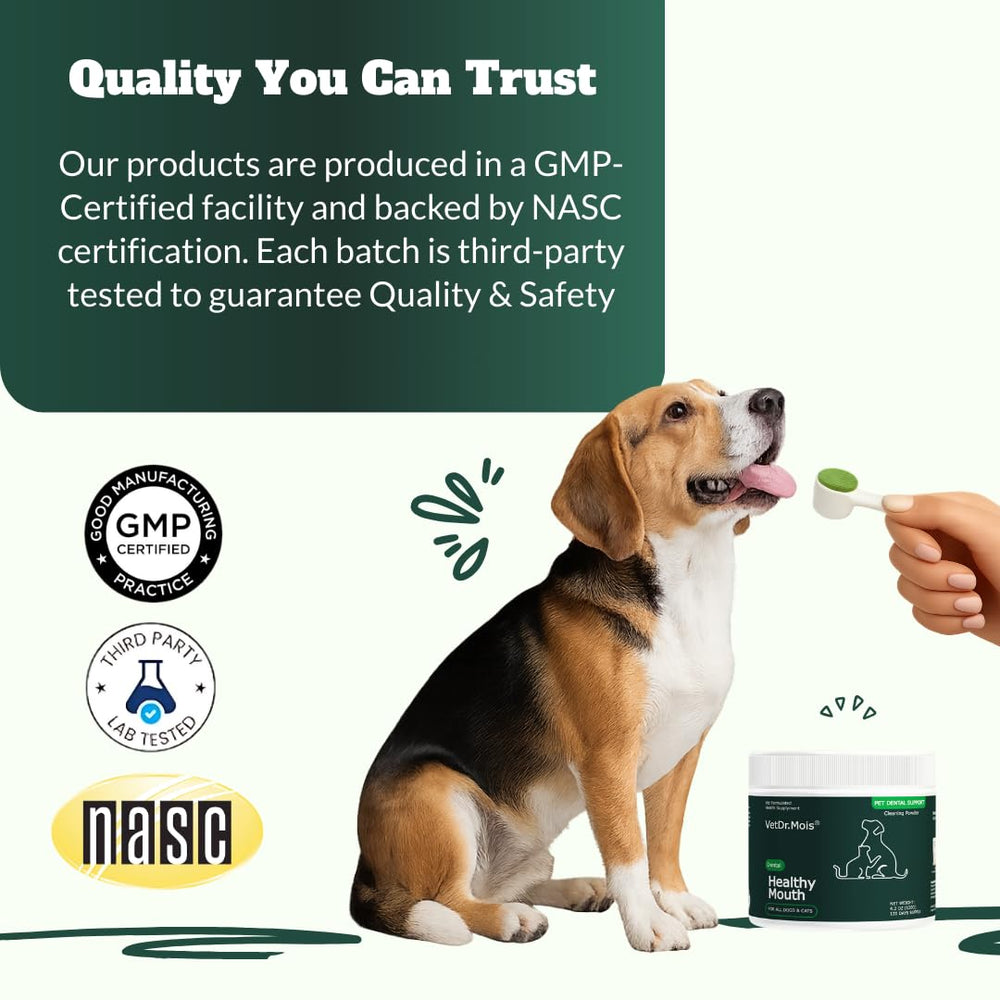 DRMOIS easy daily-use pet dental care supports routine brushing avoidance.