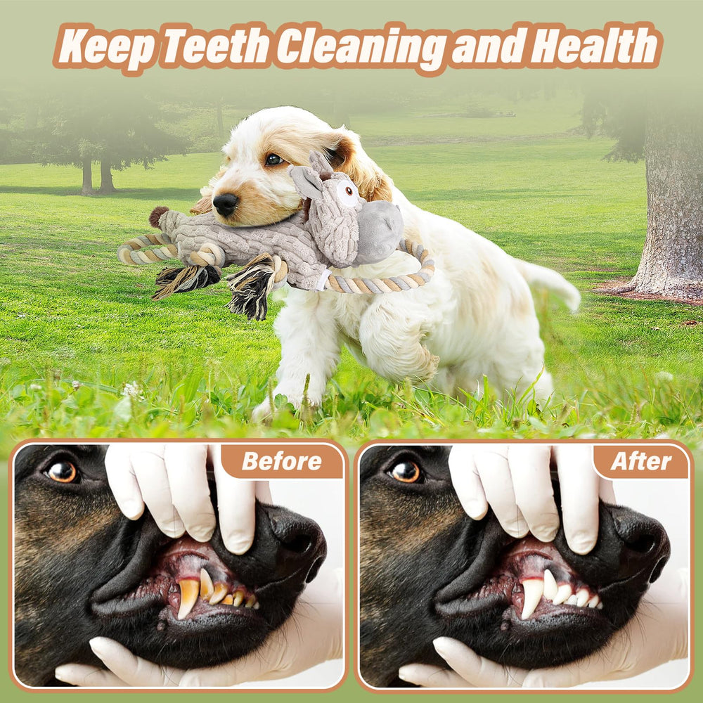 Drmstow dog toy rope tug interaction promotes interactive play and dental-friendly chewing.