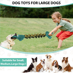 Drmstow squeaky plush dog toy mid-toss with interior crinkle-like sound.
