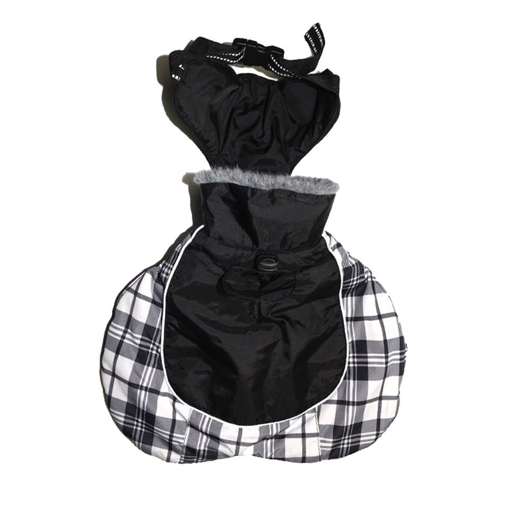 DroolingDog warm-fleece-lining coat provides cozy insulation in cold weather.