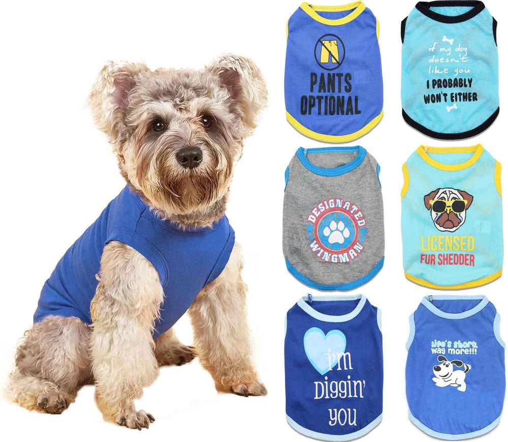 DroolingDog six-pack dog shirts packshot for easy outfit planning and style variety