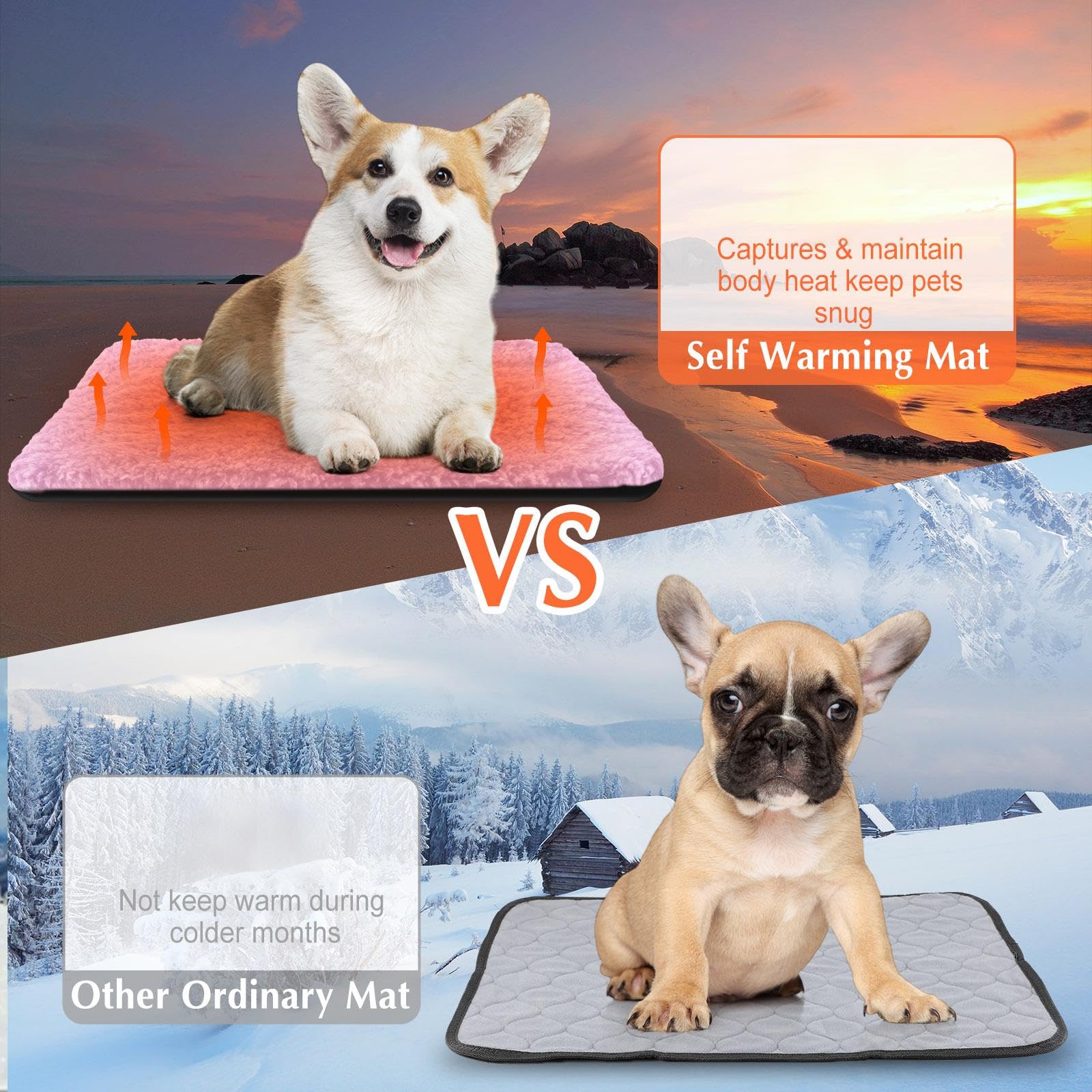 Drydiet pink 4-pack cat pad gift-ready packaging highlights versatile warm mat.