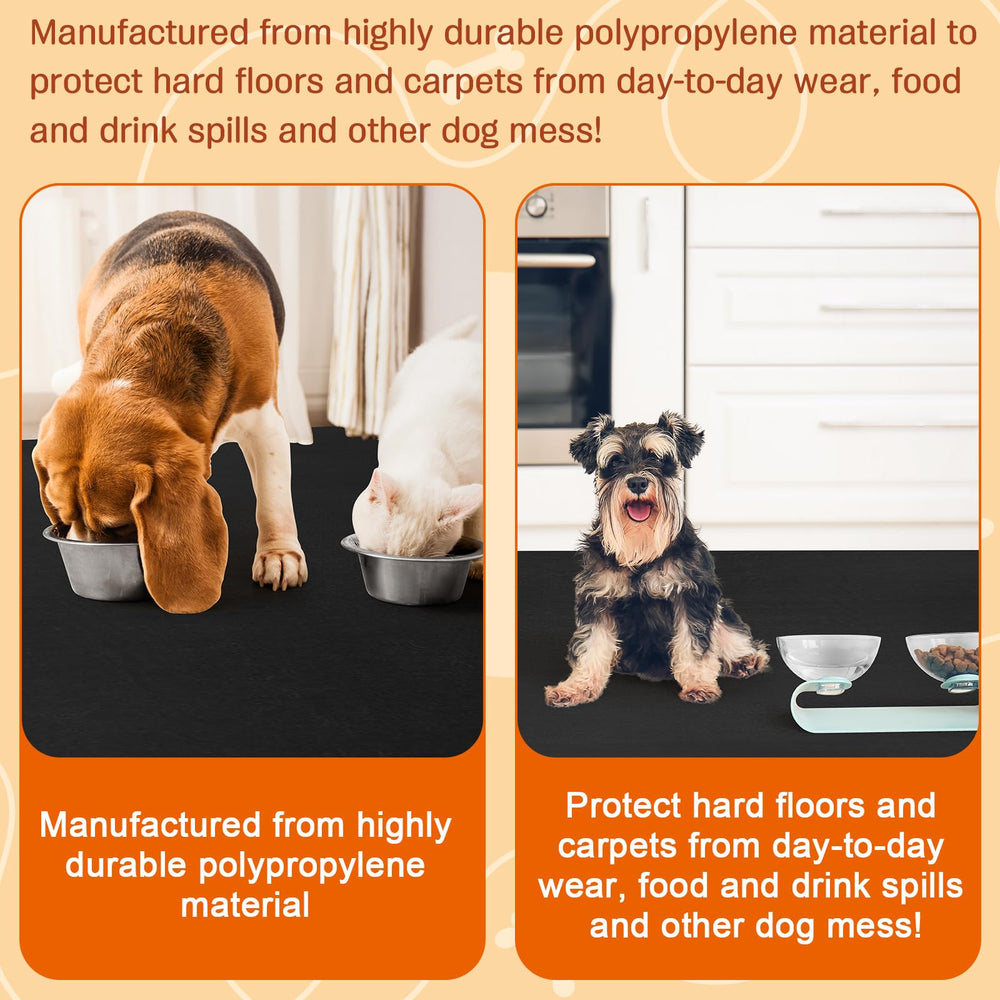 Drydiet PVC Pet Crate Floor Protection Mat cut-to-fit demo illustrates customizable sizing.