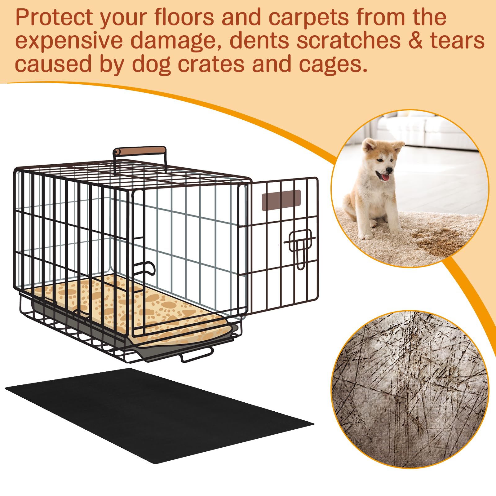 Drydiet PVC Pet Crate Floor Protection Mat washable-care close-up emphasizes reusable design.