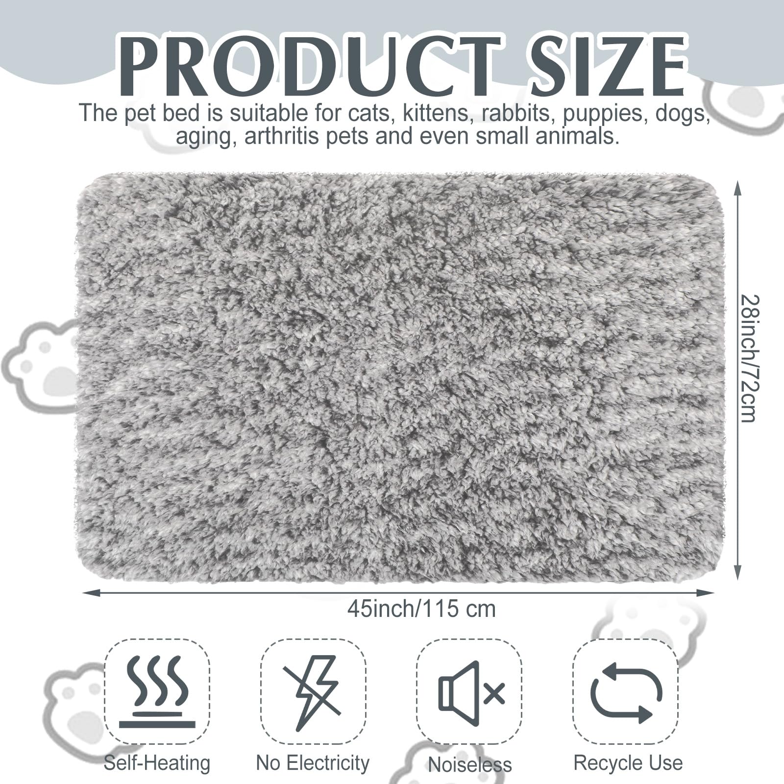 Drydiet self-heating mat with plush top for pet snuggling comfort.