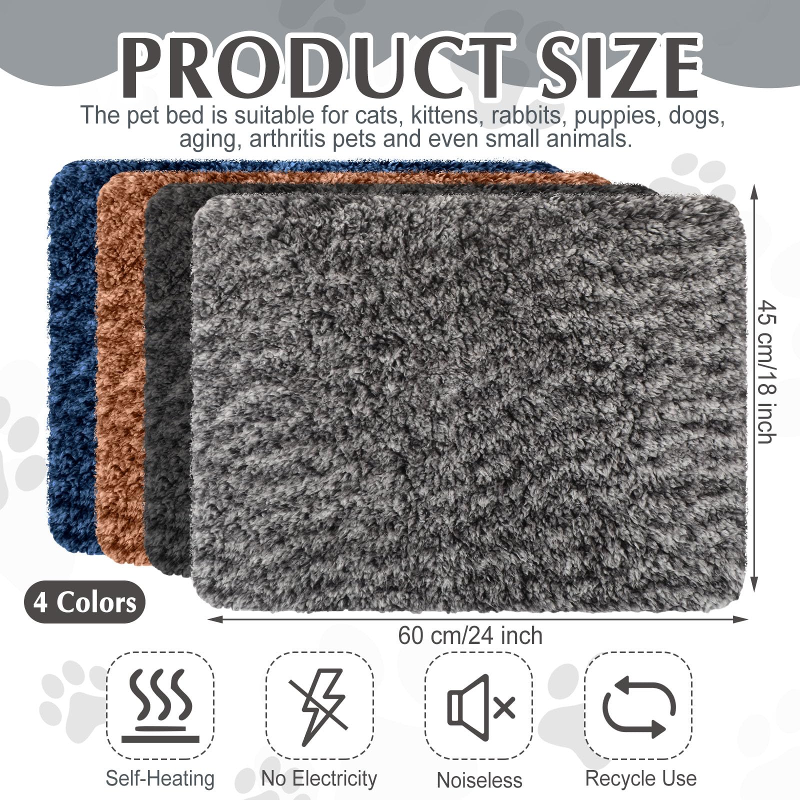 Drydiet self-heating cat pad coffee color provides plush warmth for pets