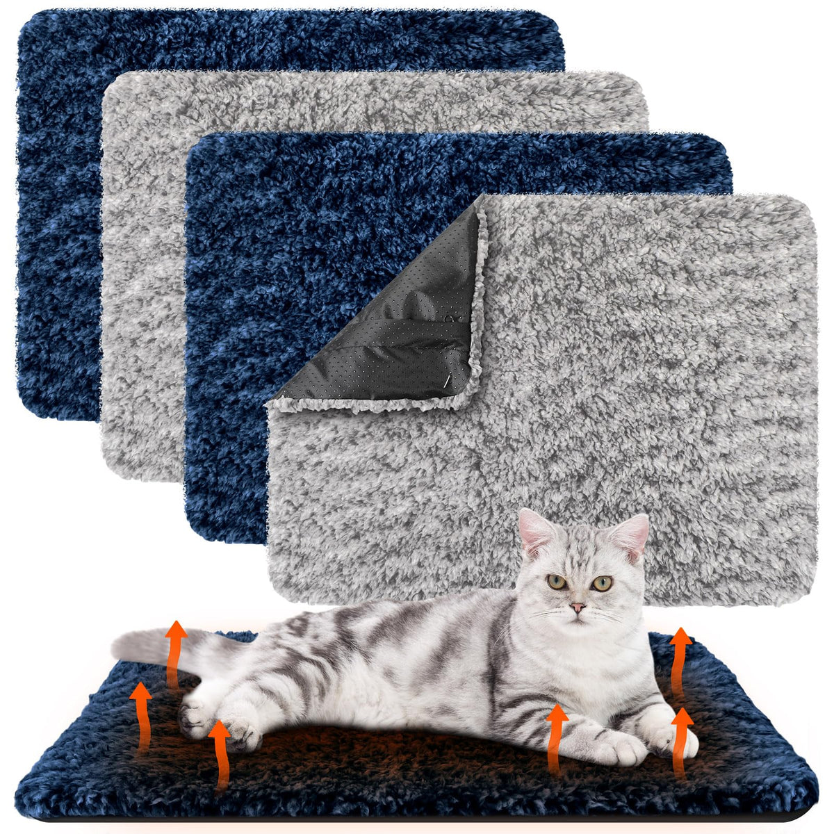 Drydiet self-heating cat pad top view shows plush warmth for cozy nap