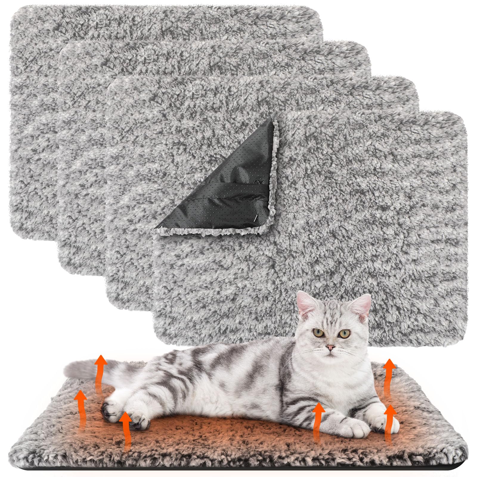 Drydiet self-warming cat pad gray setup provides cozy warmth for pets