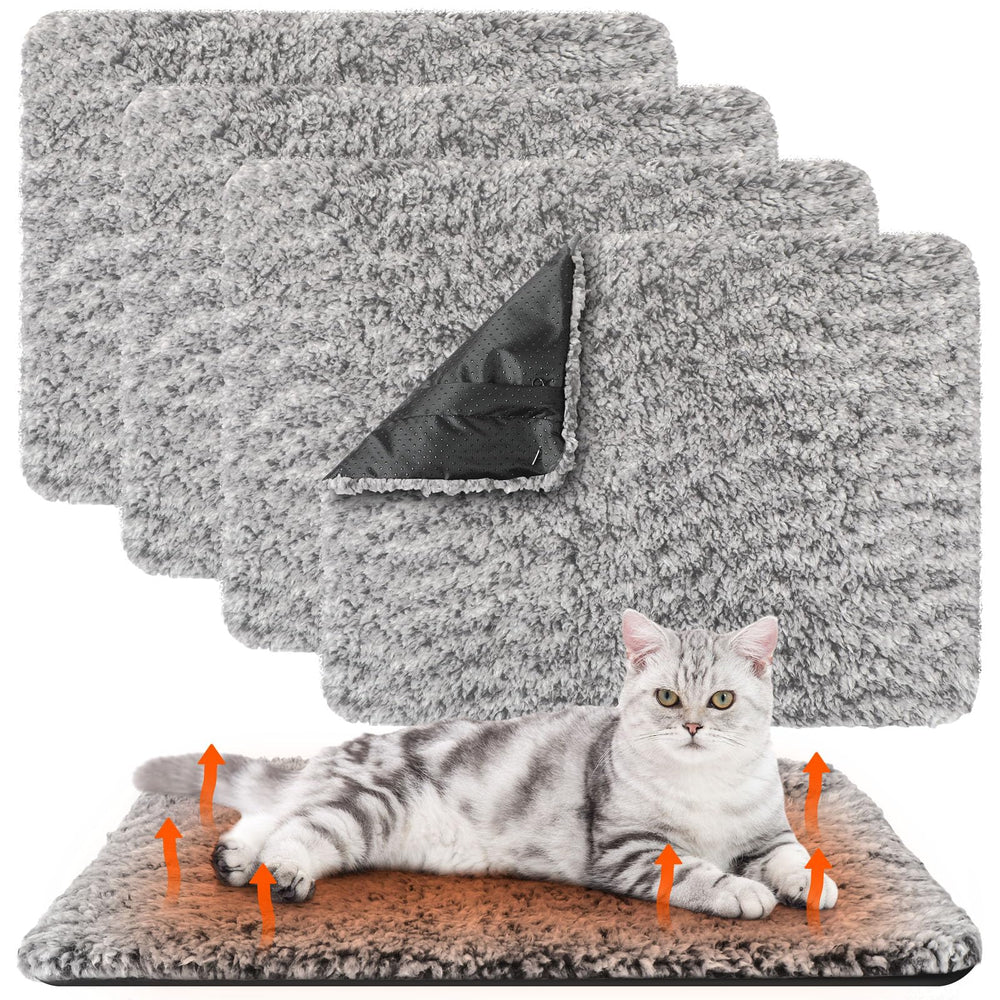 Drydiet self-warming cat pad gray setup provides cozy warmth for pets