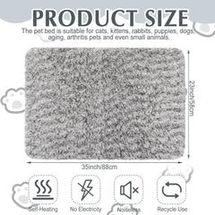 Drydiet self-warming cat pad gray soft-top close-up highlights cuddly fabric for snuggling
