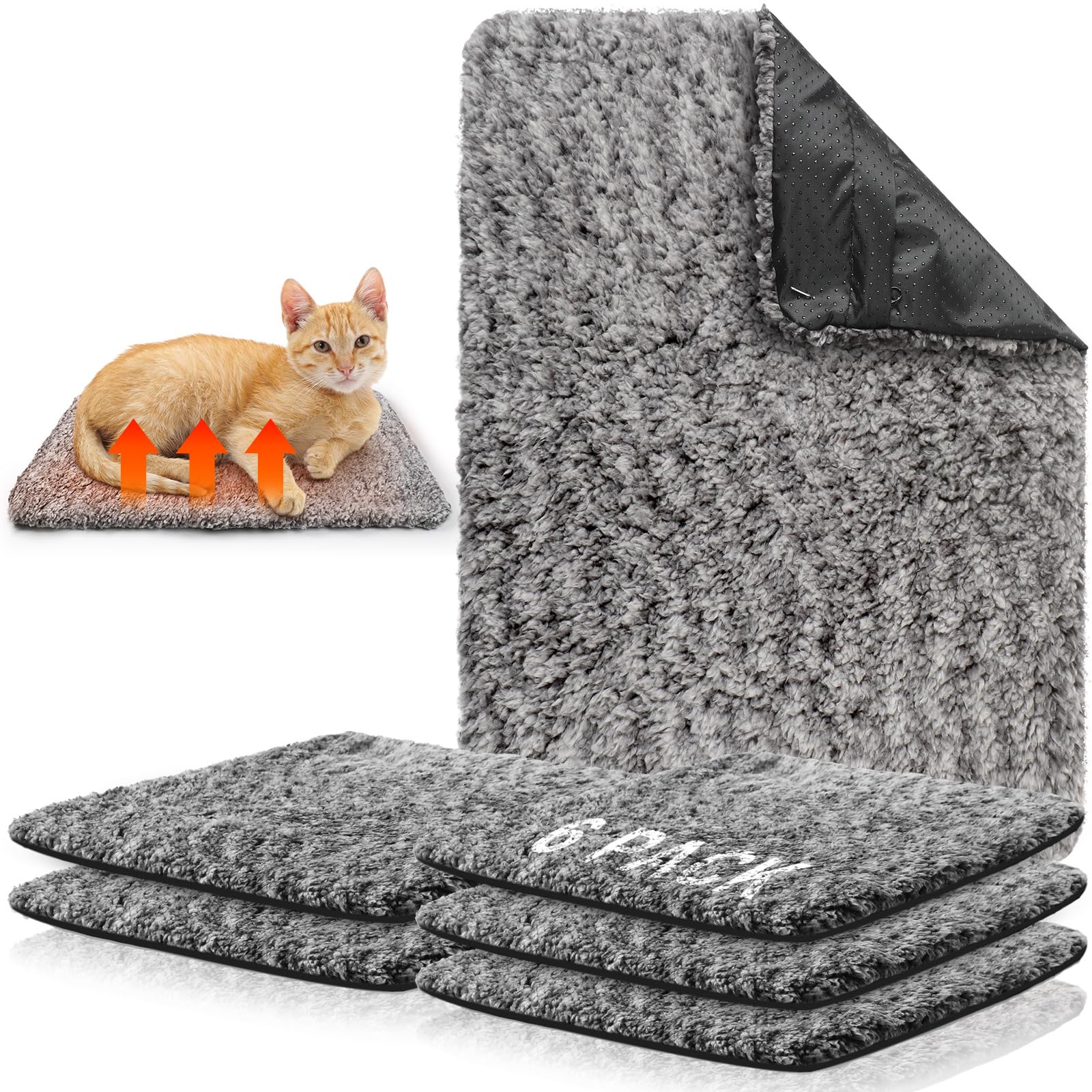 Drydiet self-warming cat pad grey front view with cozy warmth