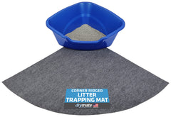 Drymate Corner Cat Litter Trapping Mat ridged design traps litter and keeps floors cleaner.