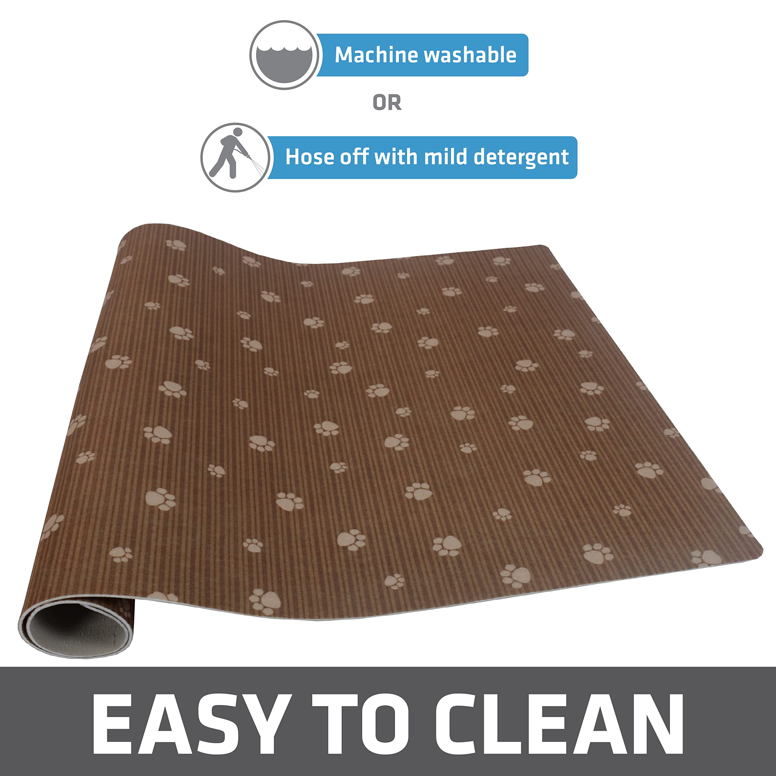Drymate dog crate mat slip-resistant-back stays in place during use.