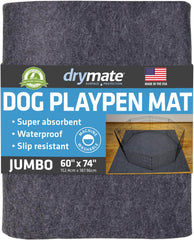 Drymate Jumbo Dog Playpen Mat folded for compact storage and travel-ready setup