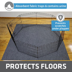 Drymate Jumbo Dog Playpen Mat in use keeping floors clean during playtime
