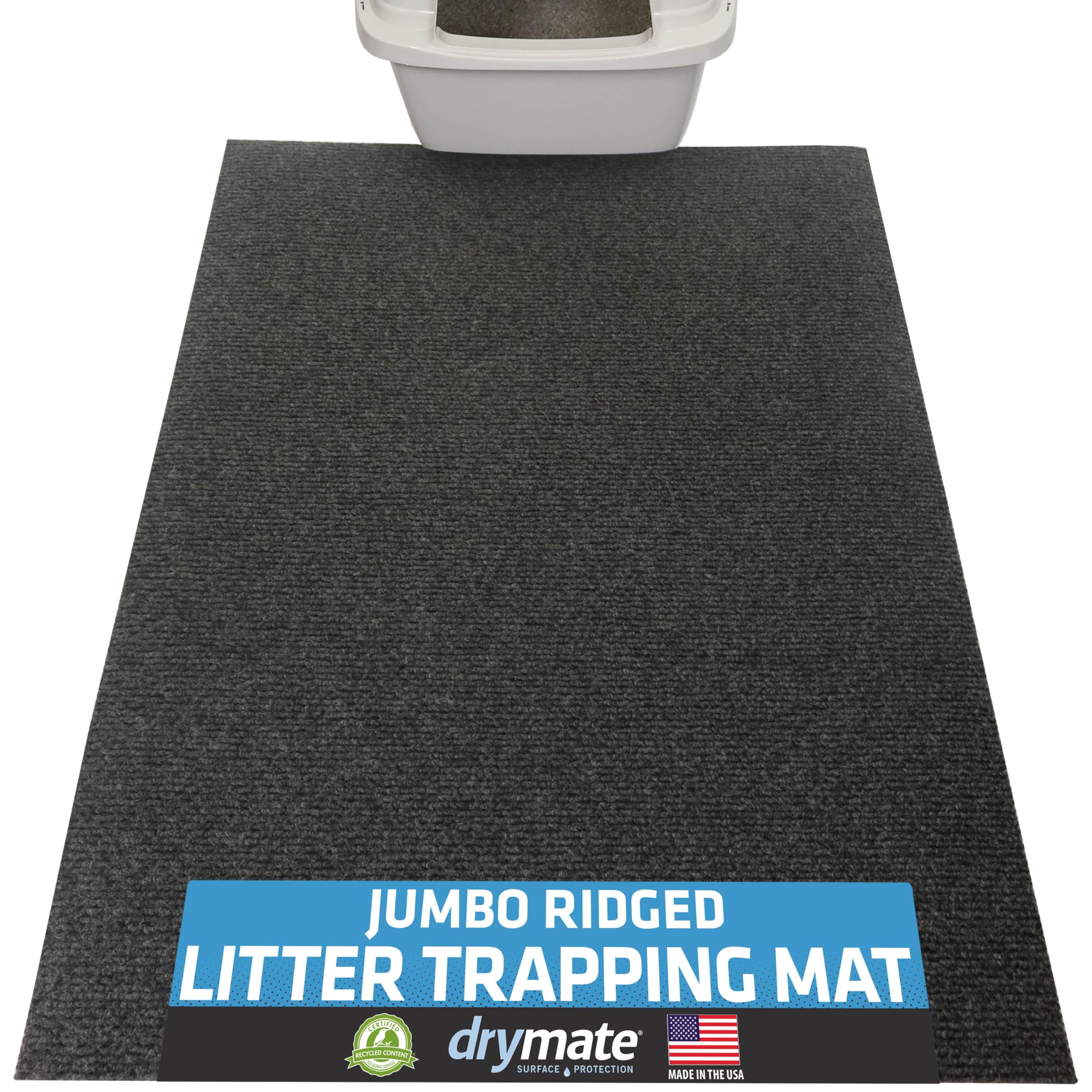 Drymate Jumbo XXL cat litter trapping mat front view showing wide surface to trap litter