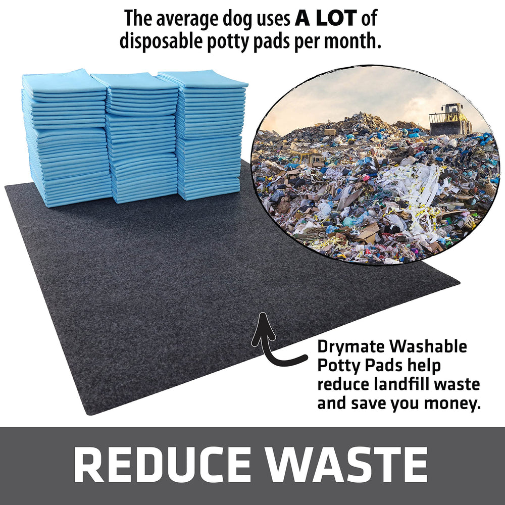 Drymate pee pad close-up—absorbent fabric quickly wicks moisture for clean floors.