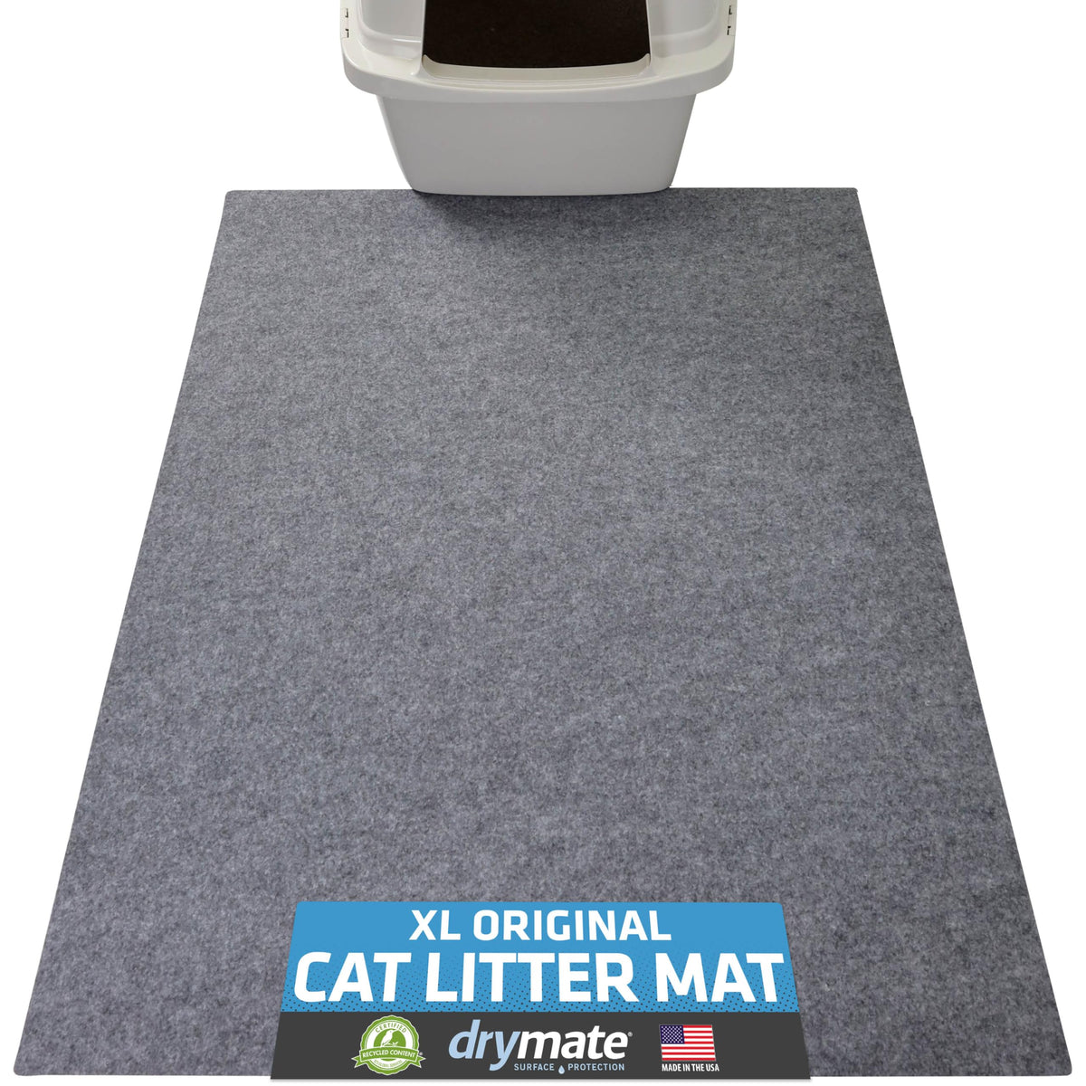 Drymate XL cat litter mat front view shows paw-friendly protection for floors.