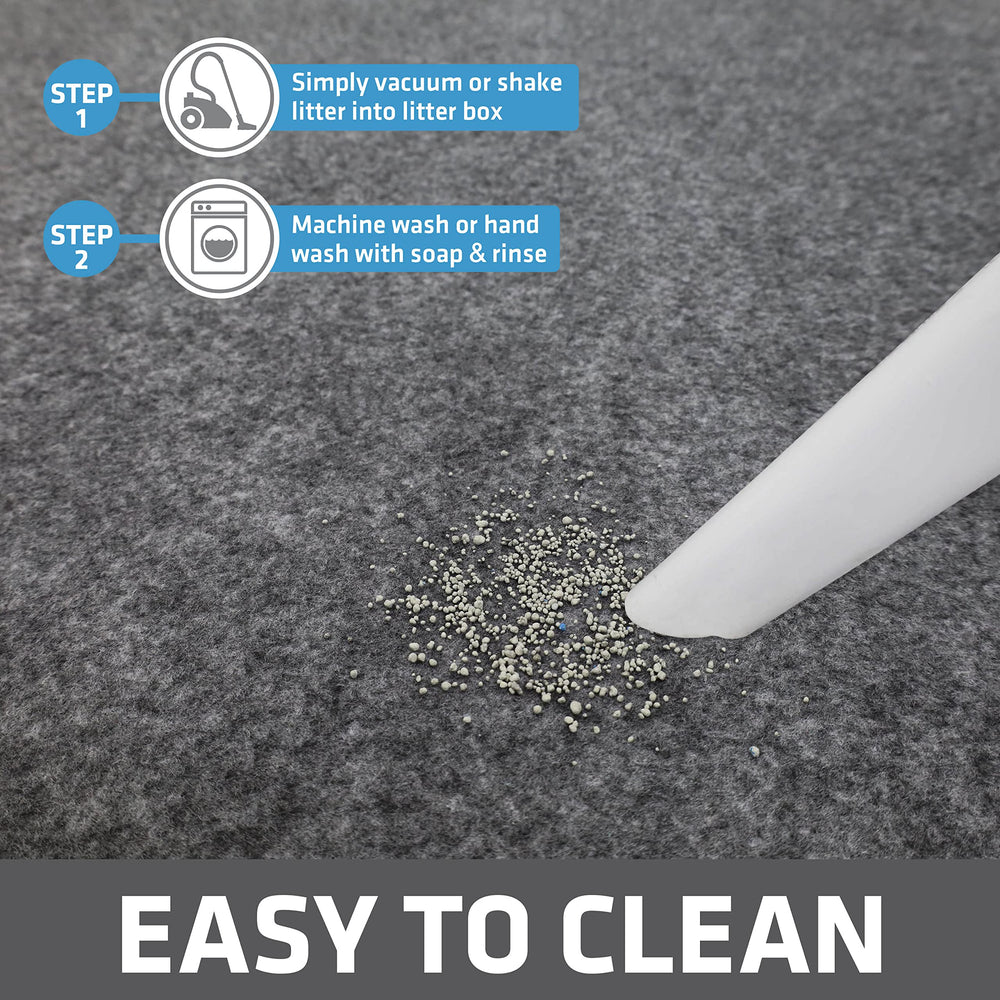 Drymate XL cat litter mat machine-washable for easy cleaning.