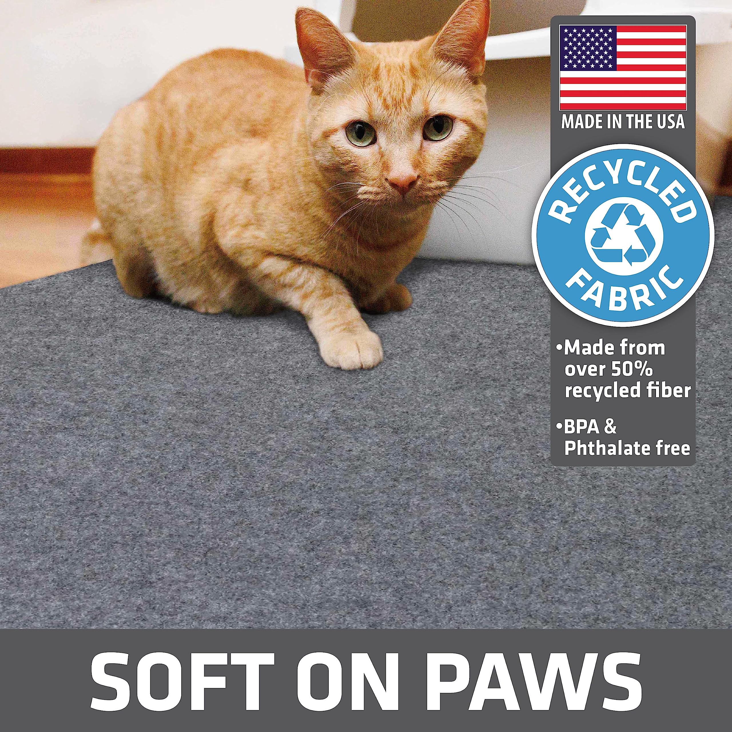 Drymate XL cat litter mat slip-resistant backing keeps mat in place.