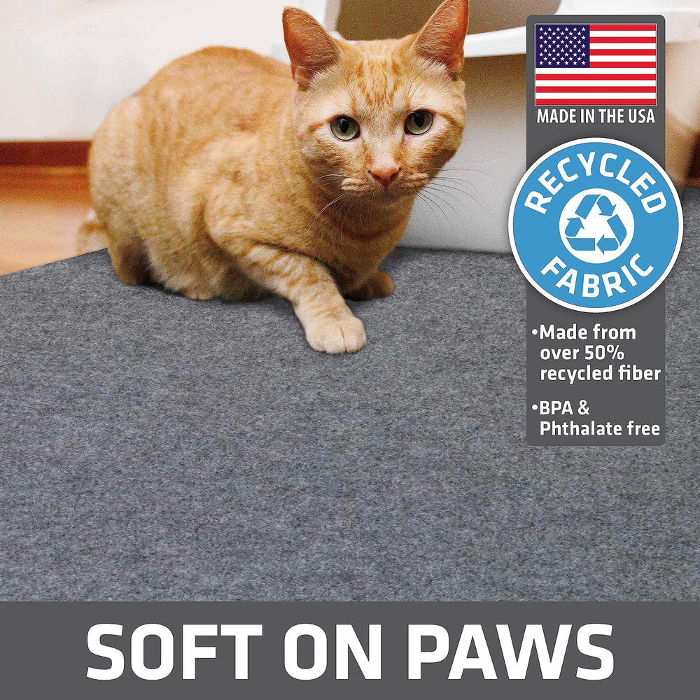 Drymate XL cat litter mat slip-resistant backing keeps mat in place.