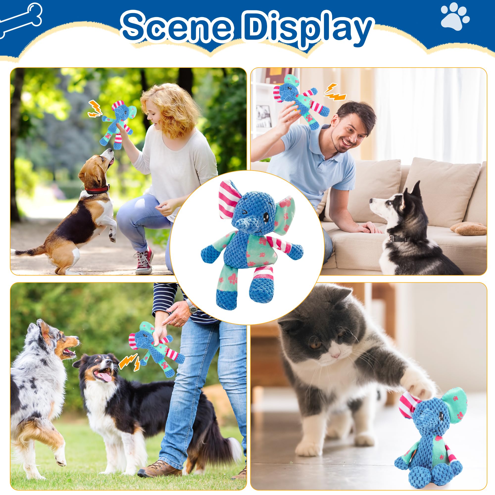 DSUMD elephant-shape-durable-plush appeals visually during dog playtime.