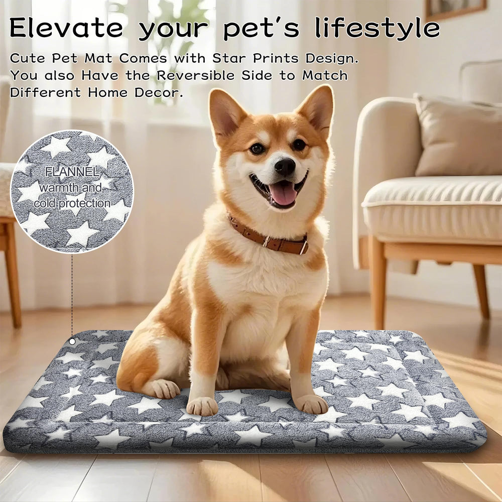DTKIUSDKR dog bed mat winter plush side for warm comfort.