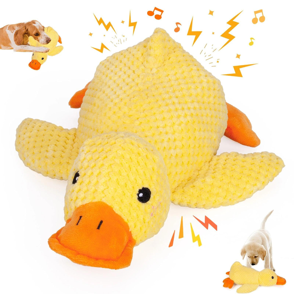 Duck Dog Toy highlights durable cotton fabric for tough chewers.